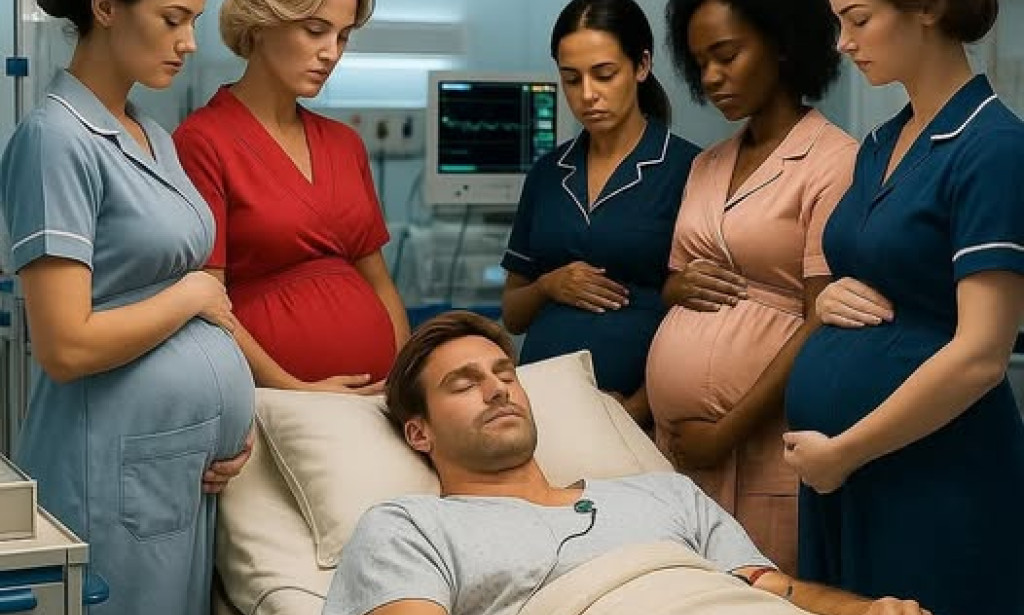 خمس ممرضات يعتنين برجلٍ وسيم في غيبوبة… لكن المفاجأة أنهن جميعًا أصبحن حوامل في الوقت نفسه — وعندما انكشف السر، صُدم العالم بأسره!